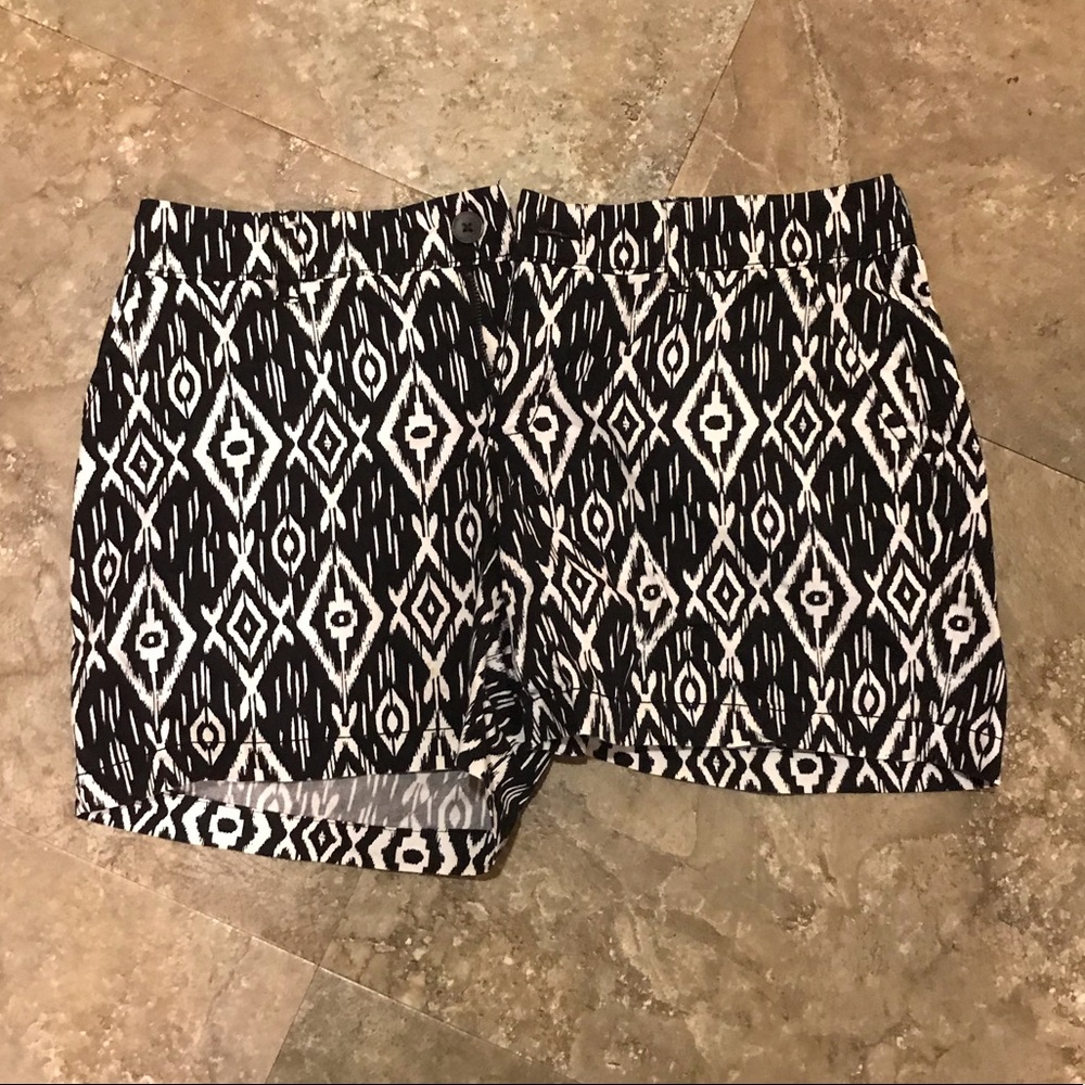 Black and white Aztec shorts